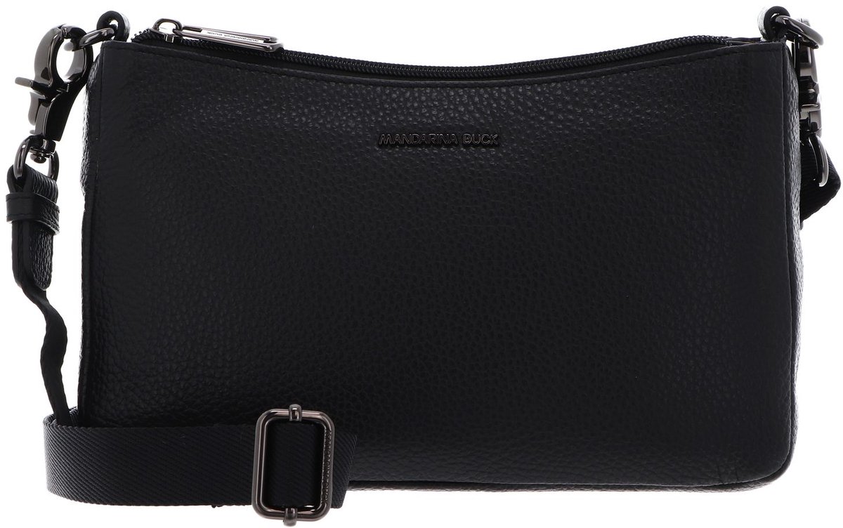 MANDARINA DUCK Leren schoudertas Mellow Leather Pochette Nero zwart