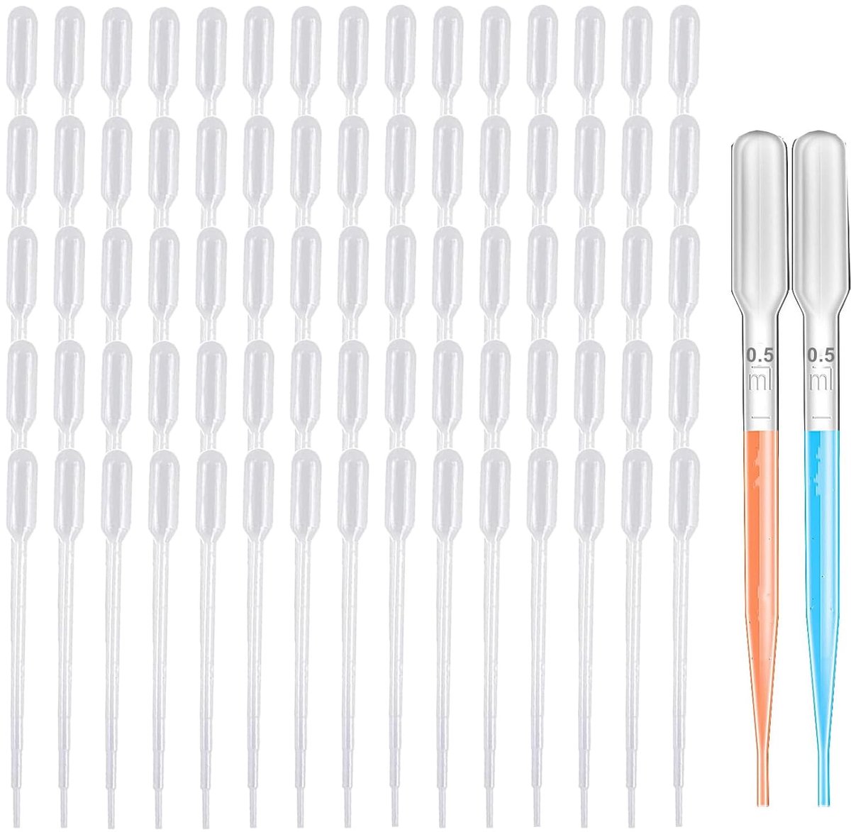 500 stuks 0,5 ml Transferpipet van kunststof, wegwerp meetpipet voor
