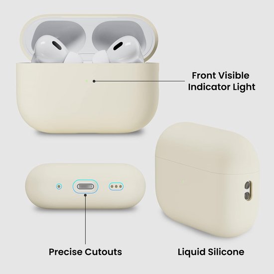 Compatibel met Airpods Pro 2 hoesje (2022), beschermende vloeibare siliconen hoes voor Airpods Pro 2e generatie met sleutelkoord zachte huid voorkant led zichtbaar sterrenlicht van compatibel — afbeelding 3