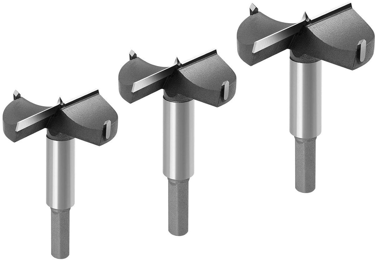 flintronic Houtboren, 3 stuks (45/50/60 Mm) hardmetalen houtfrees, de
