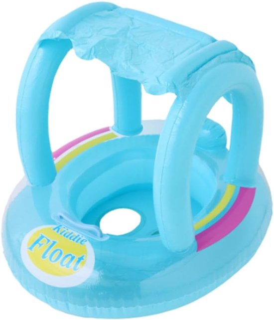 Baby Zwembad Float - Peuter Zwemband - Veilig Zwemmen - Met Zonnescherm - 68x58x56 cm - Blauw — afbeelding 5