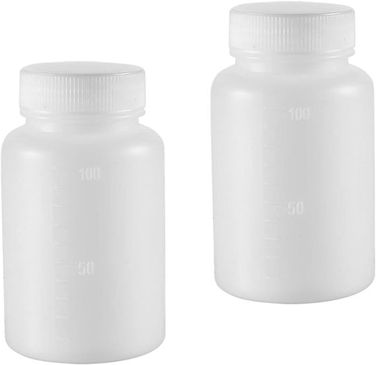 5 stuks chemische opslagfles, containers met brede mond met schaal