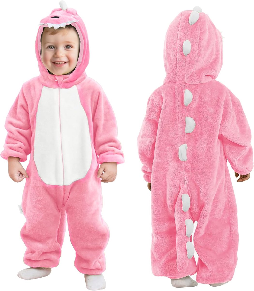 Dinosaurus overall voor baby's, kinderen, flanel, zacht, met