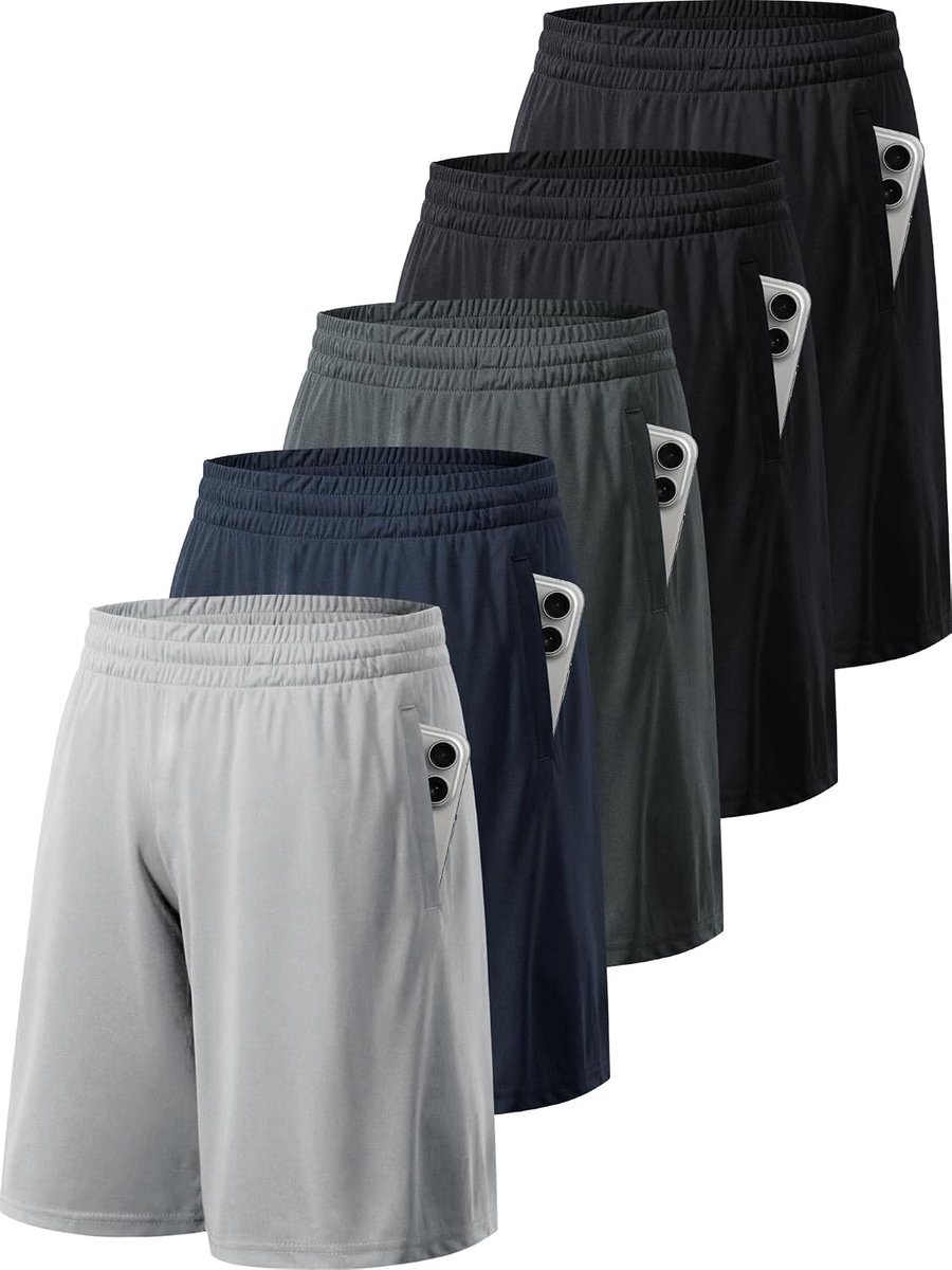 Shorts voor heren,atletische shorts met zakken en elastische