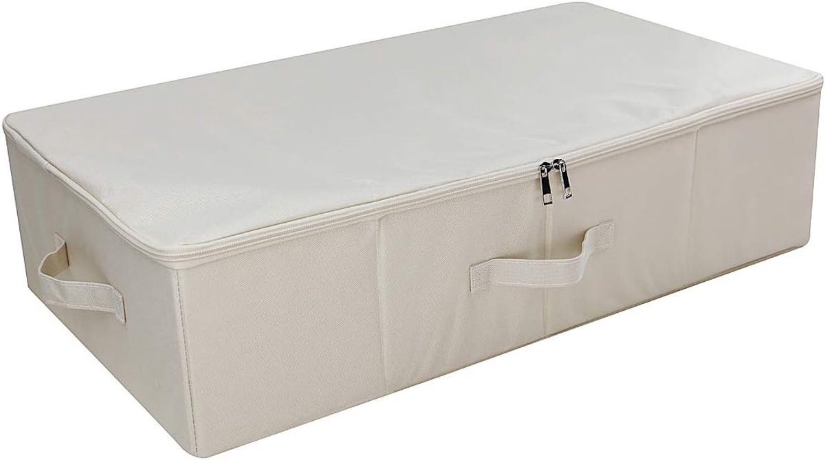 Onder de Bed Comforter Storage Box Closet, Zipperd Lid Handles
