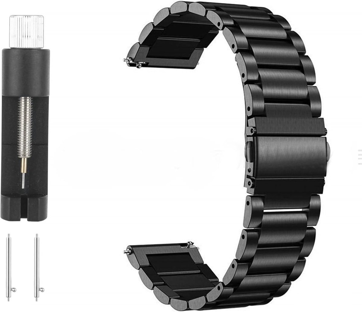 horlogeband 20 mm met dubbele vouwsluiting, gegalvaniseerde metalen