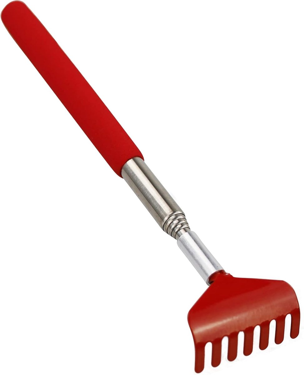 Uitbreidbare Back Scratcher Massager Metaal Compact 5 Sectie 20-68cm Rood