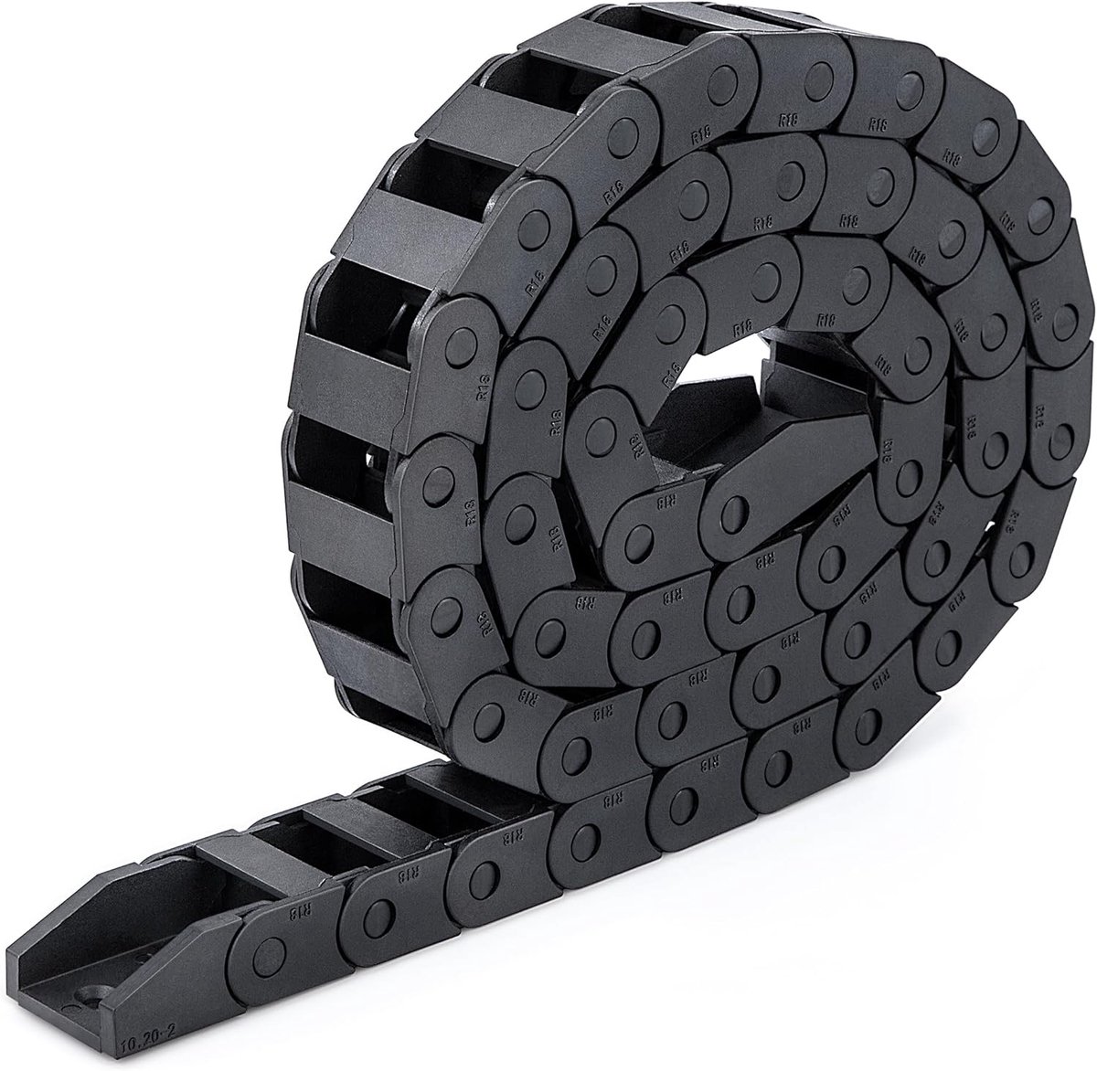sleepketting, transmissieketting, 10 x 20 mm, lengte 1 m, zwart versterkte nylon transportketting voor 3D-printer CNC-machines