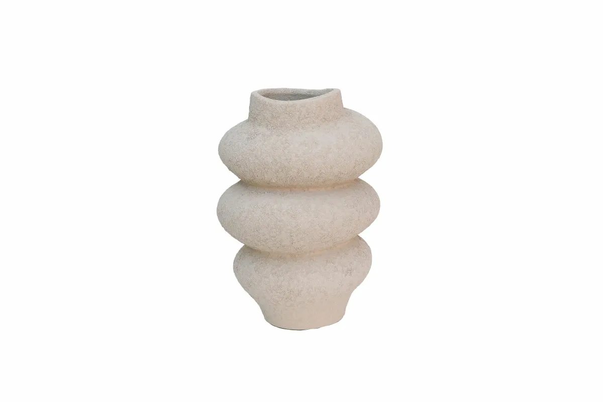 Vaas deco kemi d18h25cm beige