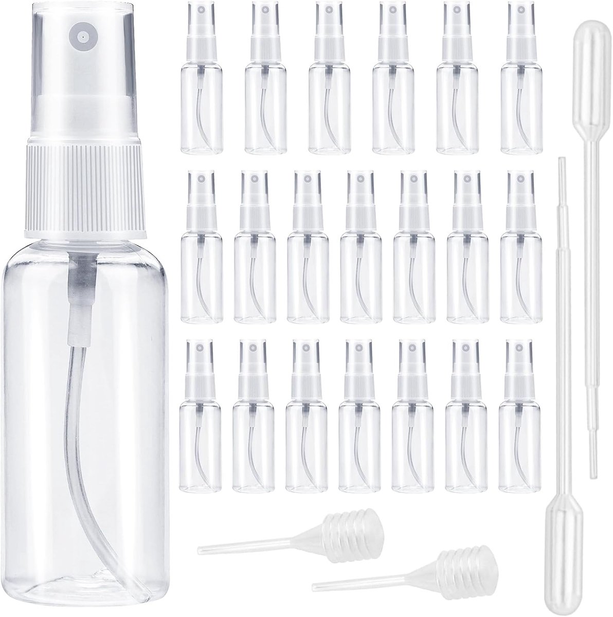 klein, 30 ml, 20 stuks, verstuiver, plastic spuitfles, leeg om te