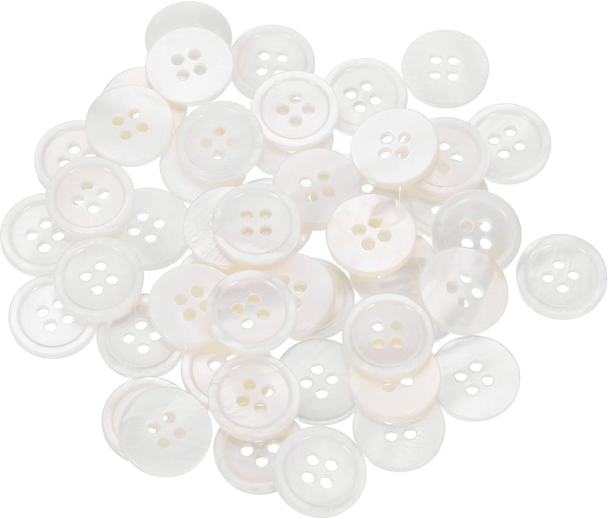 Knopen, 4 gaten parelmoerknopen 15 mm naaihandwerk voor overhemd tas