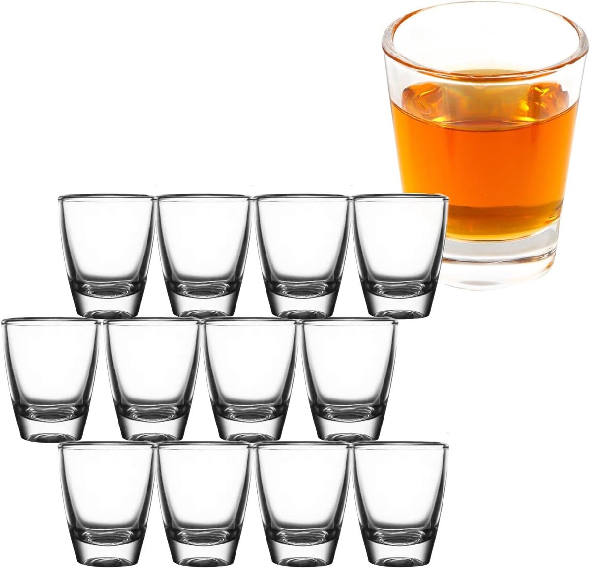 Kleine likeurglazen 35 ml - heldere glas - dikke basis - ideaal voor feestjes - SnelShoppen