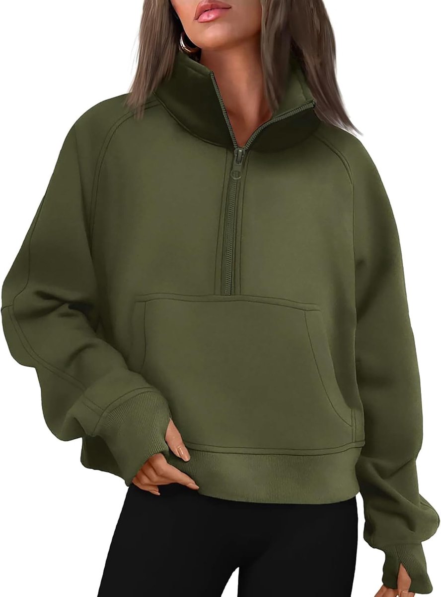 Damestrui, sweatshirt, kasack sweatjack met fleece binnenvoering