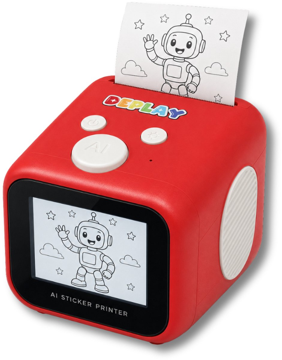 DEPLAY AI Printer – AI Stickerprinter voor Kinderen – Spraakgestuurd – Kindveilige AI – Inktvrij