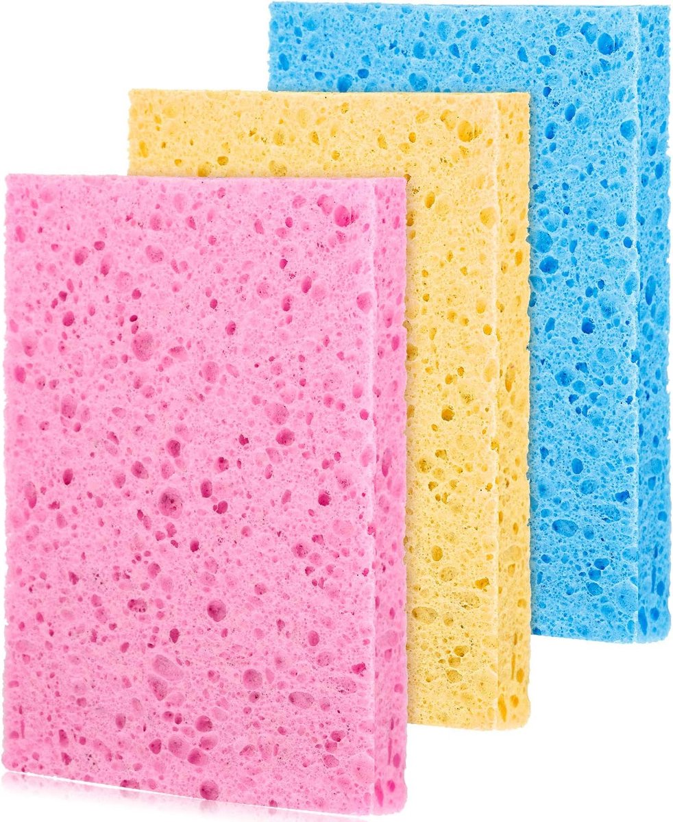 3 Count Cellulose Spons, Absorberende Keuken Spons Doek