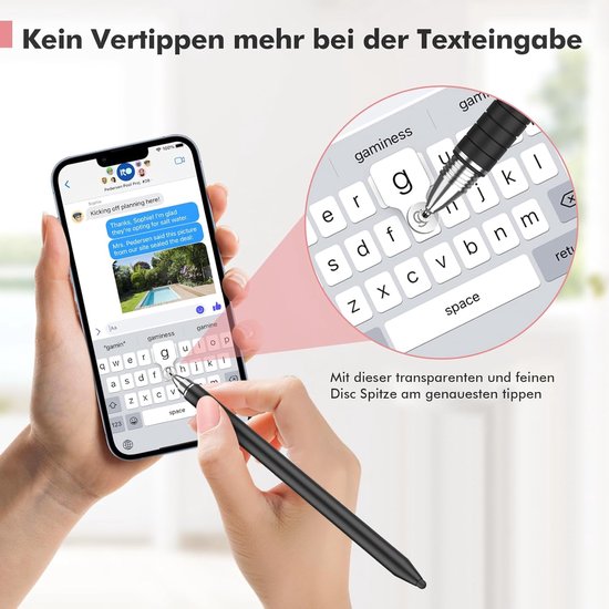 3-in-1 Tabletpen Set met Rubberpunt, Schijfpunt en 2 Zuignapdoppen — afbeelding 3