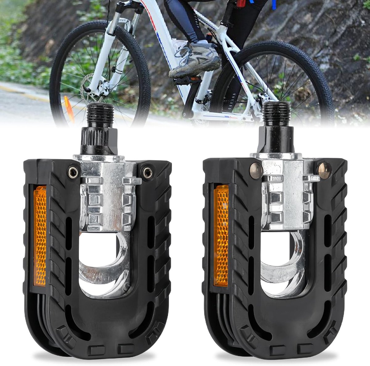 Pedalen, 1 paar pedalen, aluminium pedalen met reflectoren