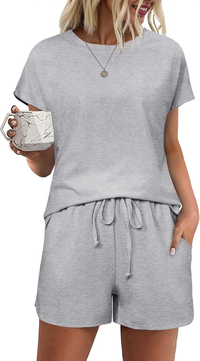 Korte damespyjama, zomerpyjama, shorts, set pyjama voor dames, van