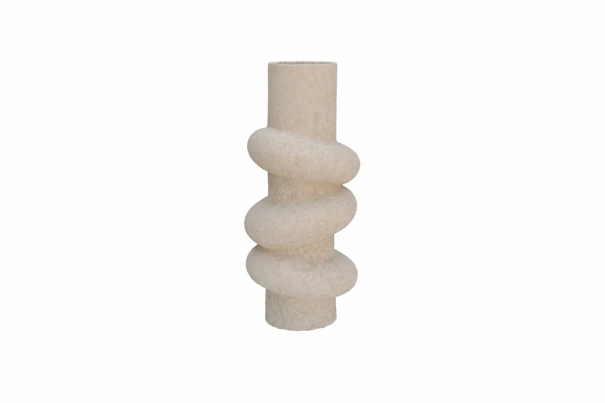 Vaas deco kemi d16h35cm beige