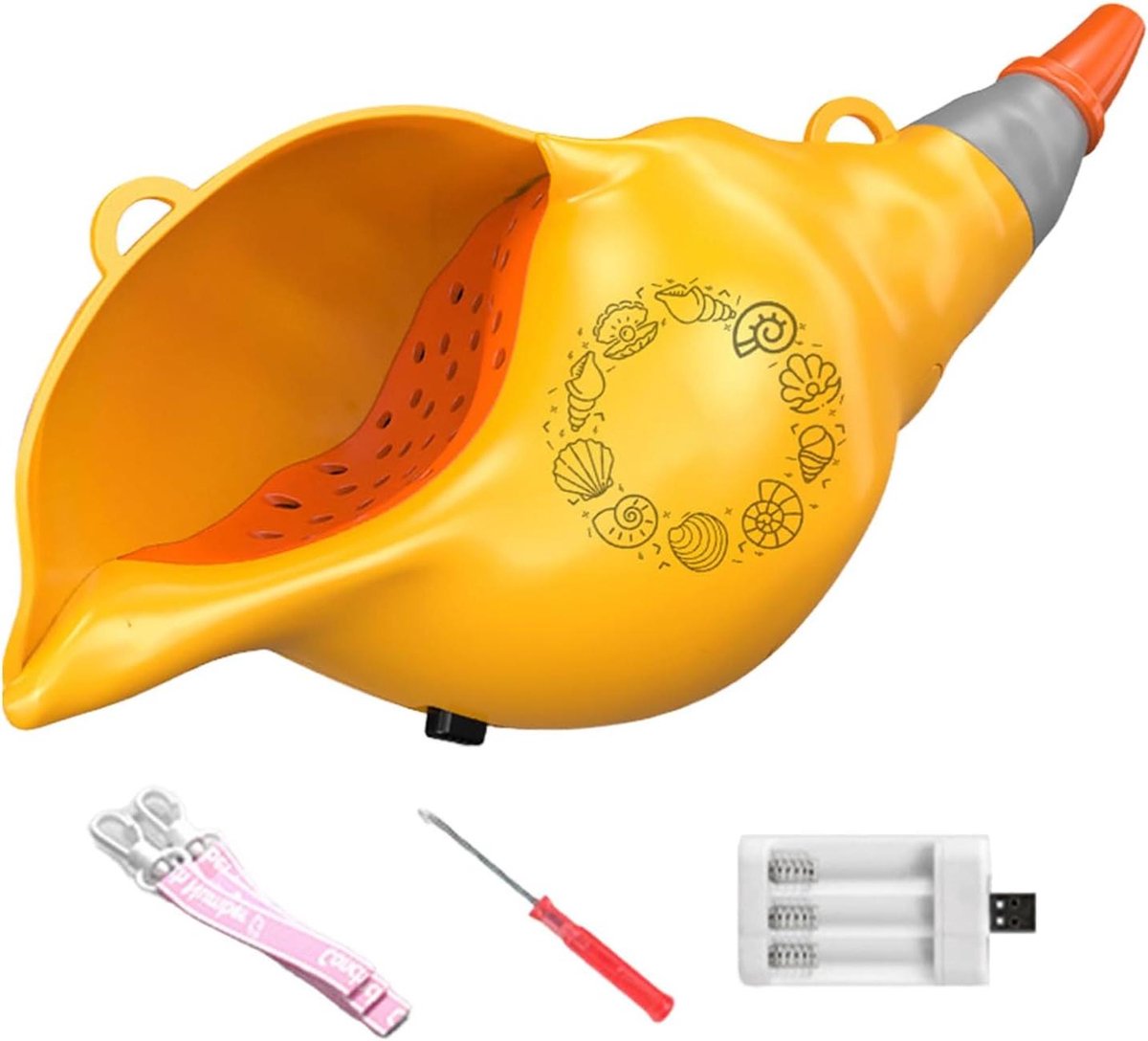 Muziekinstrument voor kinderen - Speelgoedhoorn Kinderblaasinstrument - Muziek Leren - 54 Geluidseffecten - 23 x 11 x 13 cm - Oranje