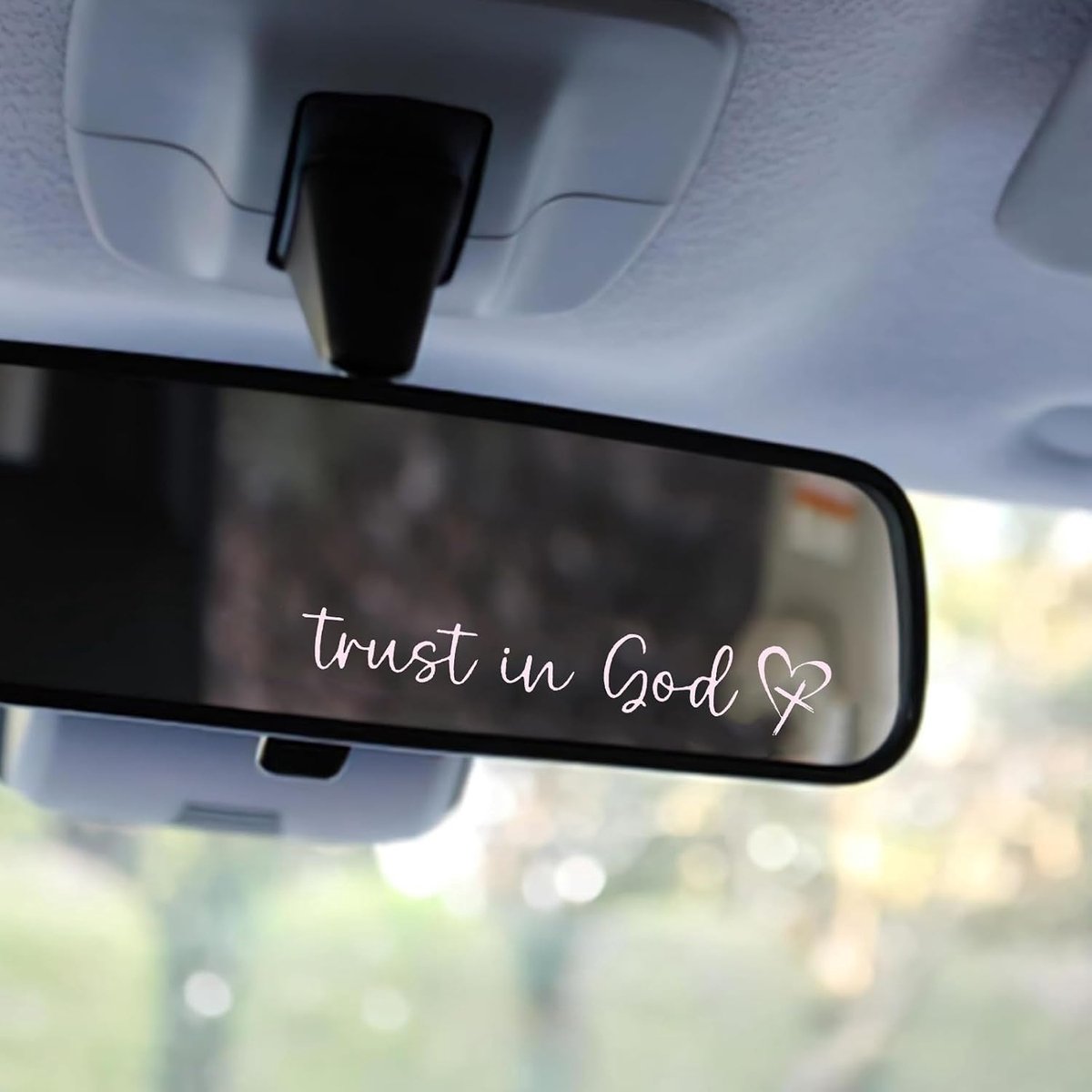 8 stuks achteruitkijkspiegelstickers, vertrouwen in God, motiveringsstickers, christelijke affirmatiestickers voor auto, laptop, raam, koelkast, waterdicht, afneembaar, schattige decoratie