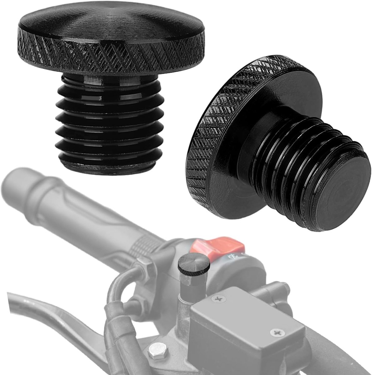 Motorfiets Spiegel Blindstoppen Schroeven M10, Spiegelschroeven uit CNC Aluminium, Achteruitkijkspiegel M8 M10 Schroeven Schroefdraad Bekledingsschroeven M10 1xRechtsom+1xLinkerom (Een Paar)