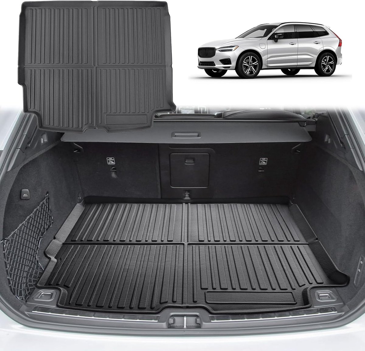 Bagagebakmat XC60 2018-2026 - TPE materiaal - Hoge rand - Eenvoudig op te vouwen - ShopVlot