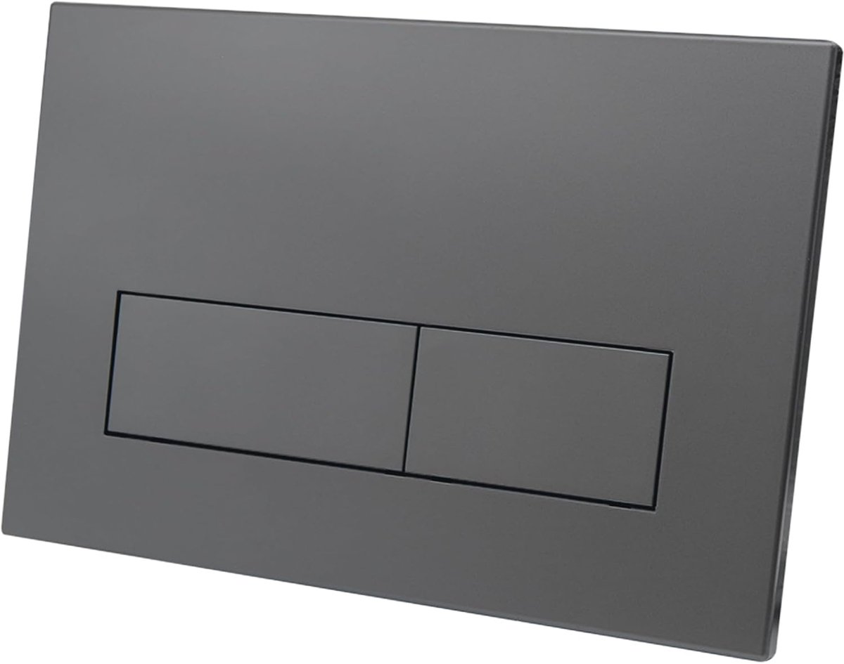 wc-spoelbak, compatibel met Geberit Sigma 01/20/30, UP300 & UP320, dubbele spoeling, bedieningsplaat 245 × 164 mm, met inbouwframe (donkergrijs)