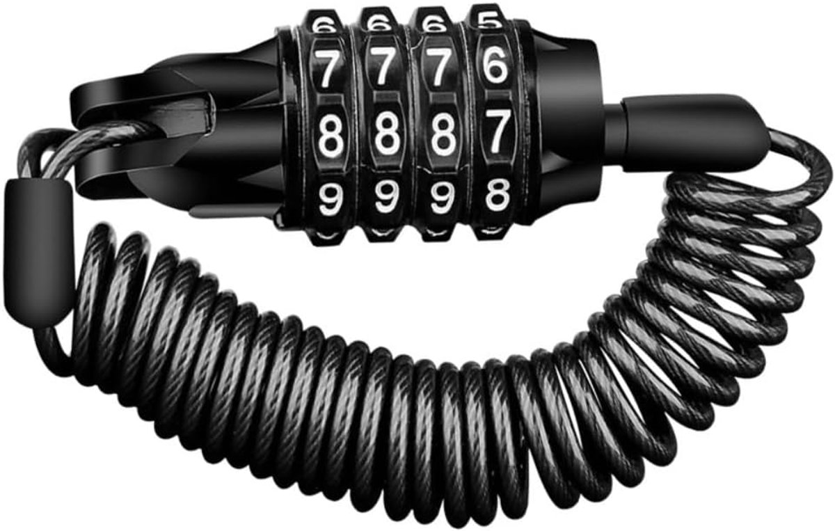 Fietsslot met cijfercode 150 cm - kabelslot 4 mm - zeer hoog veiligheidsniveau - anti-diefstal fietsslot - ShopVlot