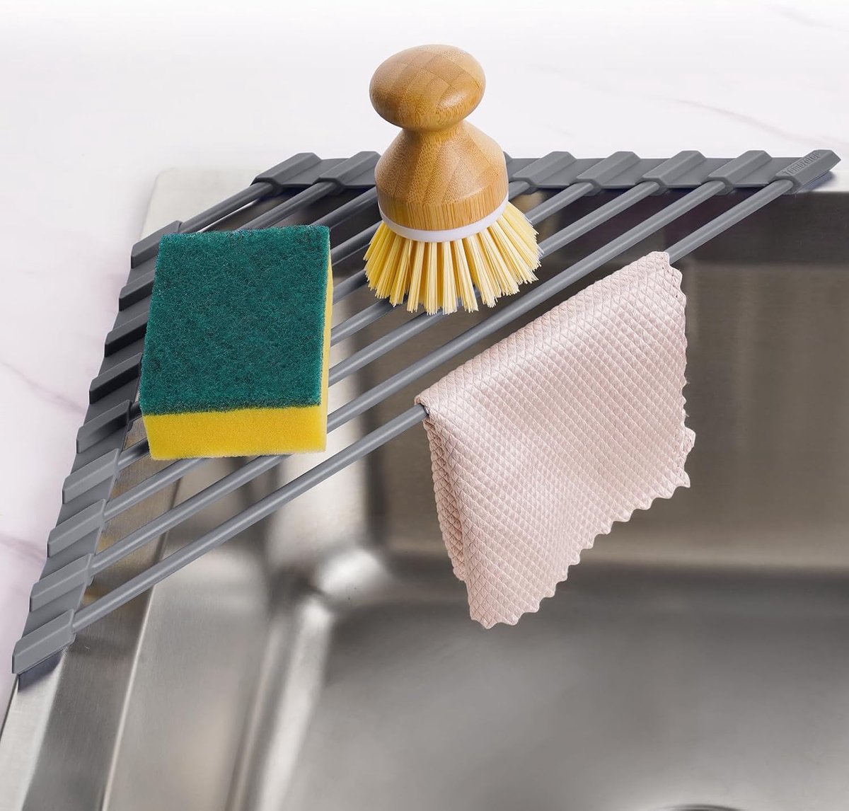 hoek afdruiprek – met rubber gecoat, donkergrijs