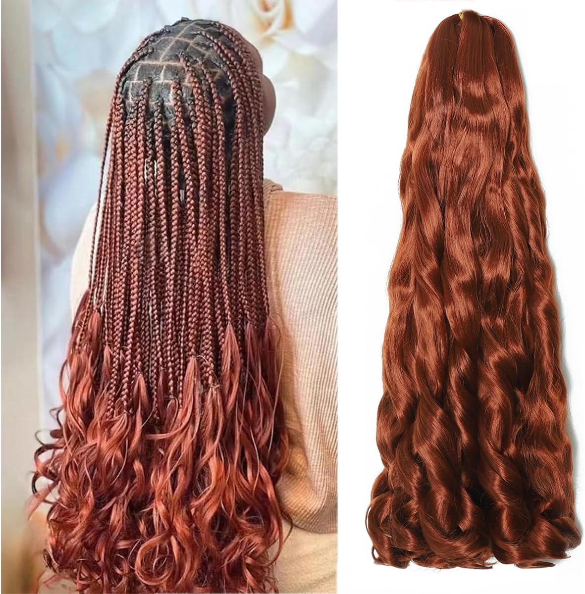 Curl Braiding Hair 24 Inch 8 Packs Pre Stretched Loose Wave Bouncy