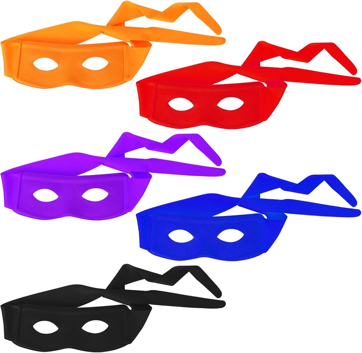 Schildpaddenoogmaskers, Halloween zwart oogmasker, schildpadkostuum voor volwassenen, maskerade, masker, cosplay, accessoires, verkleedbenodigdheden, 5 stuks