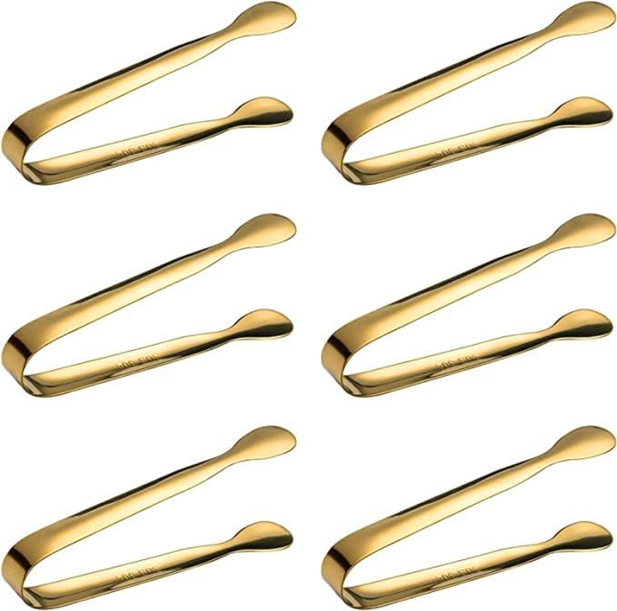 suikertangen set, 6 stuks roestvrij staal ijstangen candybar tangen