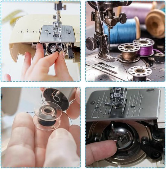 6 Sets Naaimachine Spoeltjes Met Spoelhuis Ronde Spoel Accessoires — afbeelding 4