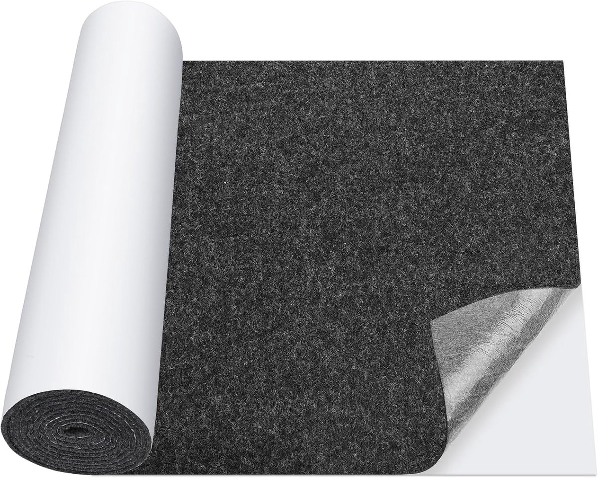 zelfklevende viltkussens, 32 cm x 1,5 m, multifunctionele viltstrips voor stoelen meubelpoten en onderzetter,in elke gewenste vorm gesneden, 3 mm dik donkergrijs meubelpads