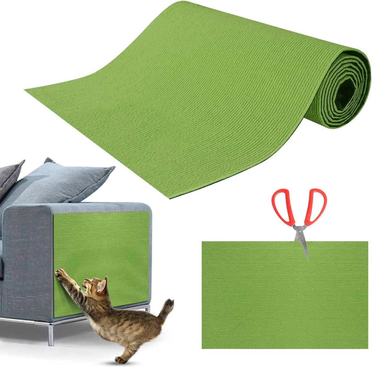 Krabpaal voor katten, krabpaal voor bank, zelfklevende kattenmat