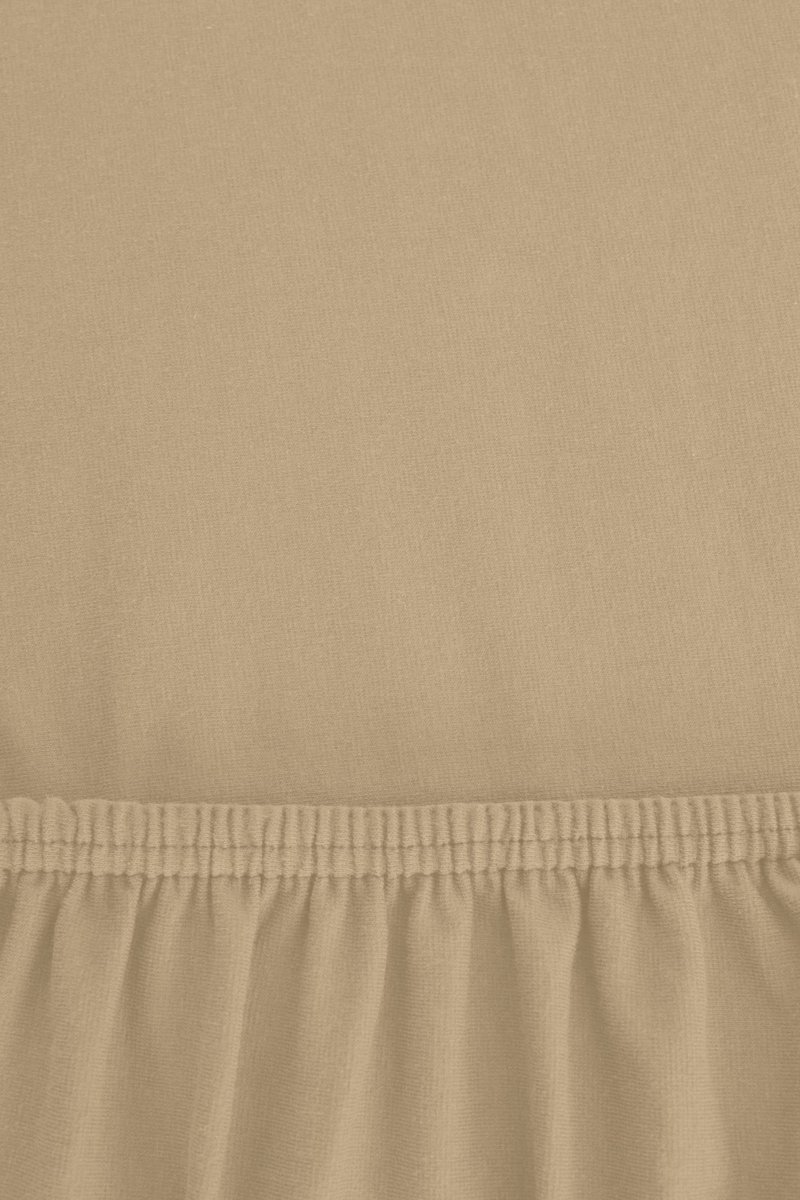 Omgoods - Fitted Sheet 140 x 200 cm - 100% Katoen Sand Kleur