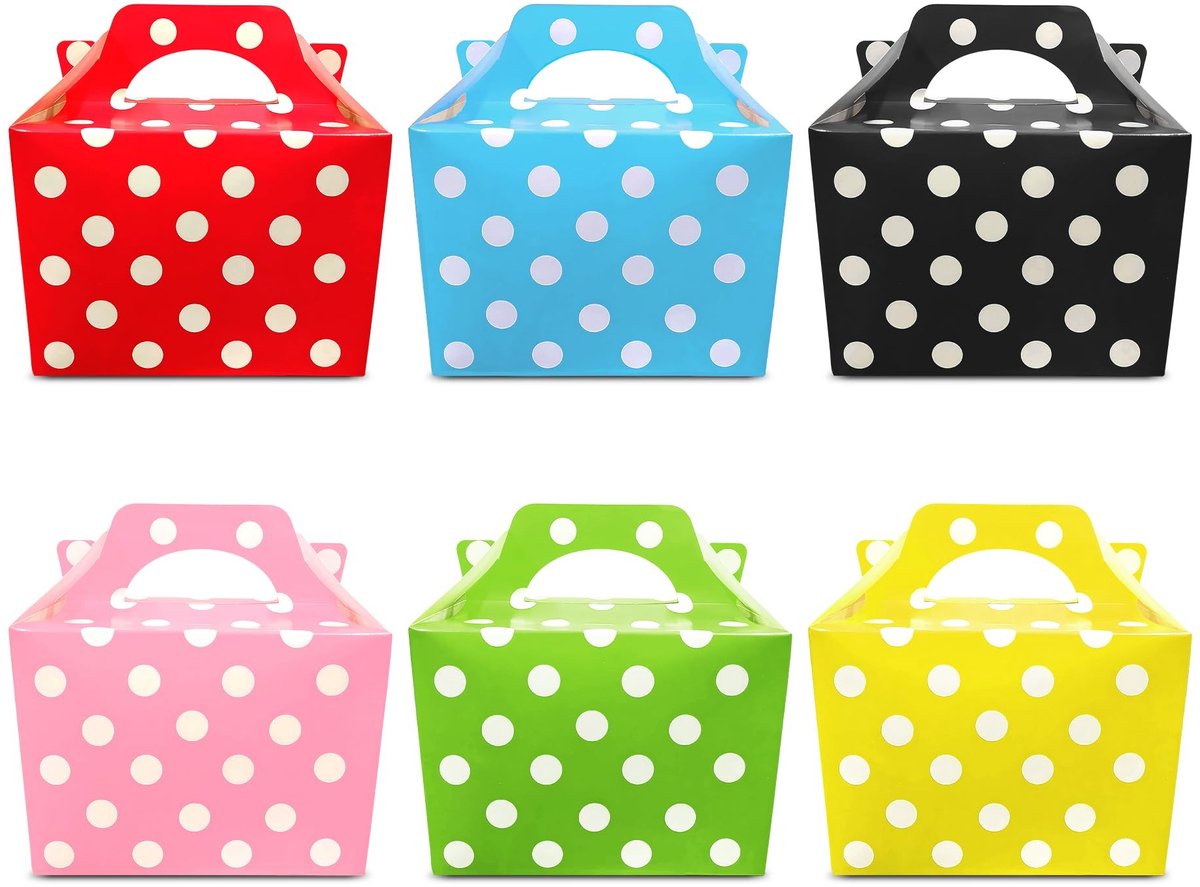 Omgoods - 30x Polka Dots Kinderfeestdozen - Gemengde Kleuren