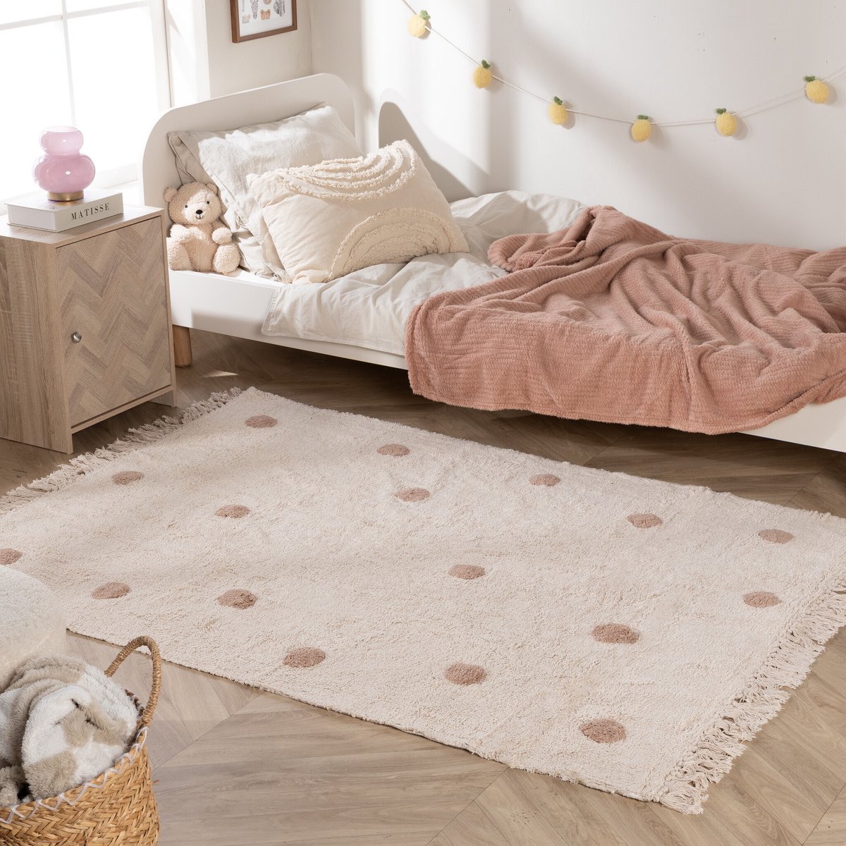 Little Olly Vloerkleed Kinderkamer - Lou Dots Taupe - 140x200cm