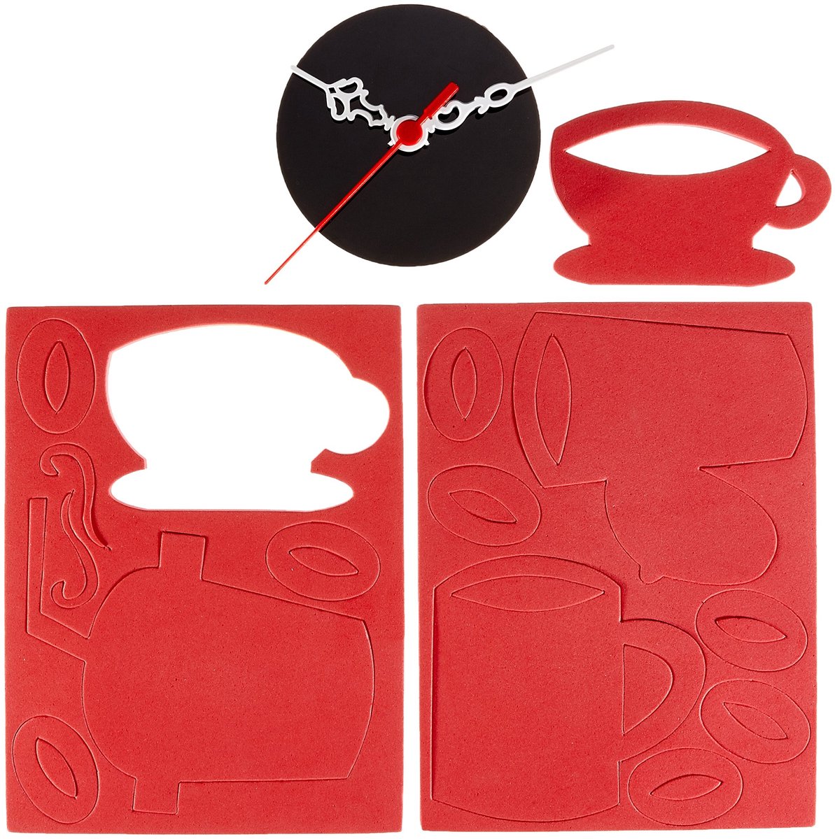 Omgoods - Kleurrijke Wandklok van Vinyl - Decoratieve 55 x 58 cm
