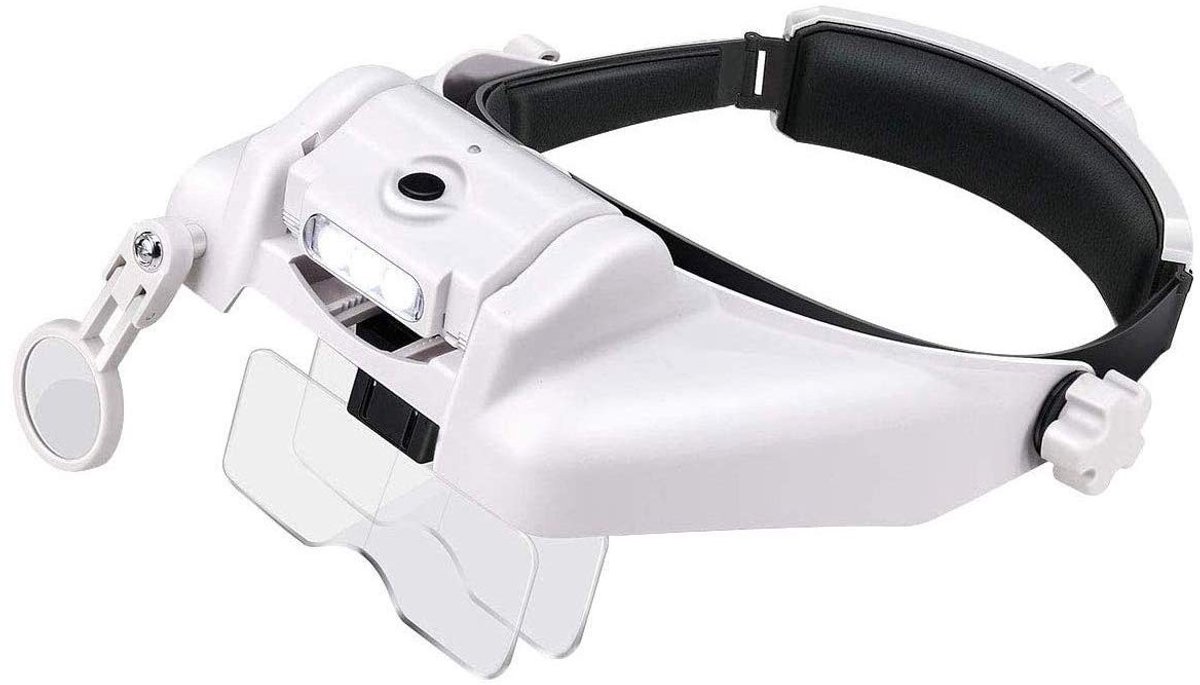 Omgoods - Hoofdband Vergrootglas met LED Licht - Handsfree Vergrootglas voor Nauwkeurig Werk