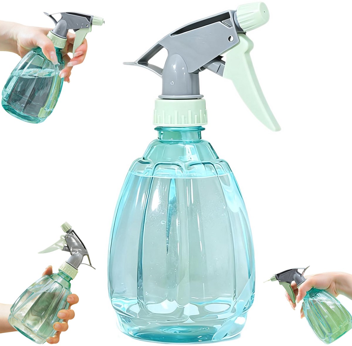 Spuitfles - Alcoholspuitfles - Gieter - Plantenspuitfles - Handspuitfles - Plastic spuitfles - Verstelbare sproeikop - 19,5 cm x 7,8 cm - Doorzichtig blauw - Geschikt voor het besproeien van planten