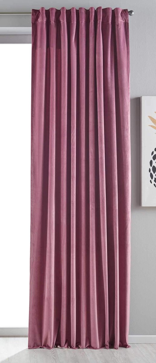 Omgoods - Milano Blackout Gordijn - Velvet Opaque in Verbleekt Roze 280x135cm