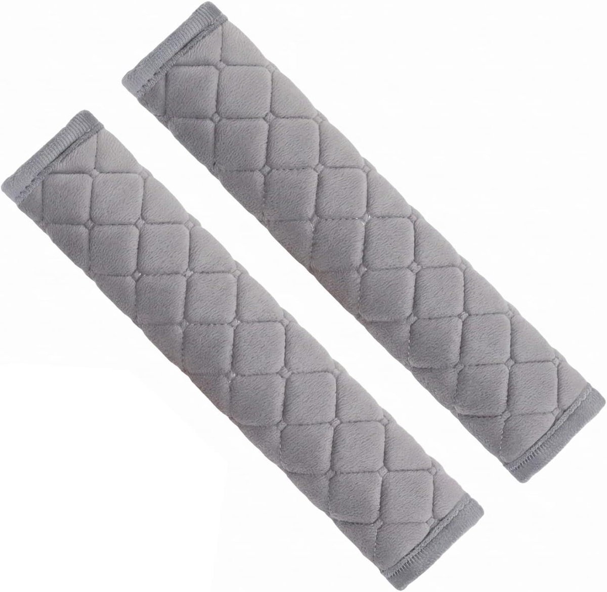 Gordelkussens Auto - Veiligheidsgordelhoezen - Meer Rijcomfort - Zacht Fluweelmateriaal - 33 cm - Grijs