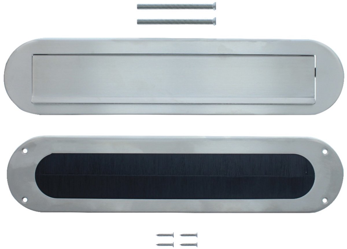 Intersteel Set briefplaat en tochtwering ovaal rvs