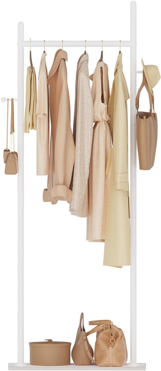 Zavio® Kledingrek Metaal - Kledinghangers - Dressboy -Wit