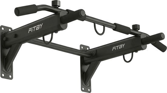 Zwarte Fitby optrekstang met 4 verschillende greepopties.
