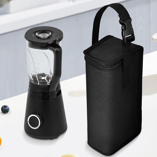 Blender Reishoes - Beker Opbergtas - Onderweg Sap Drinken - Aanpasbare Pasvorm - 9 x 12 x 30 cm - Zwart — afbeelding 4