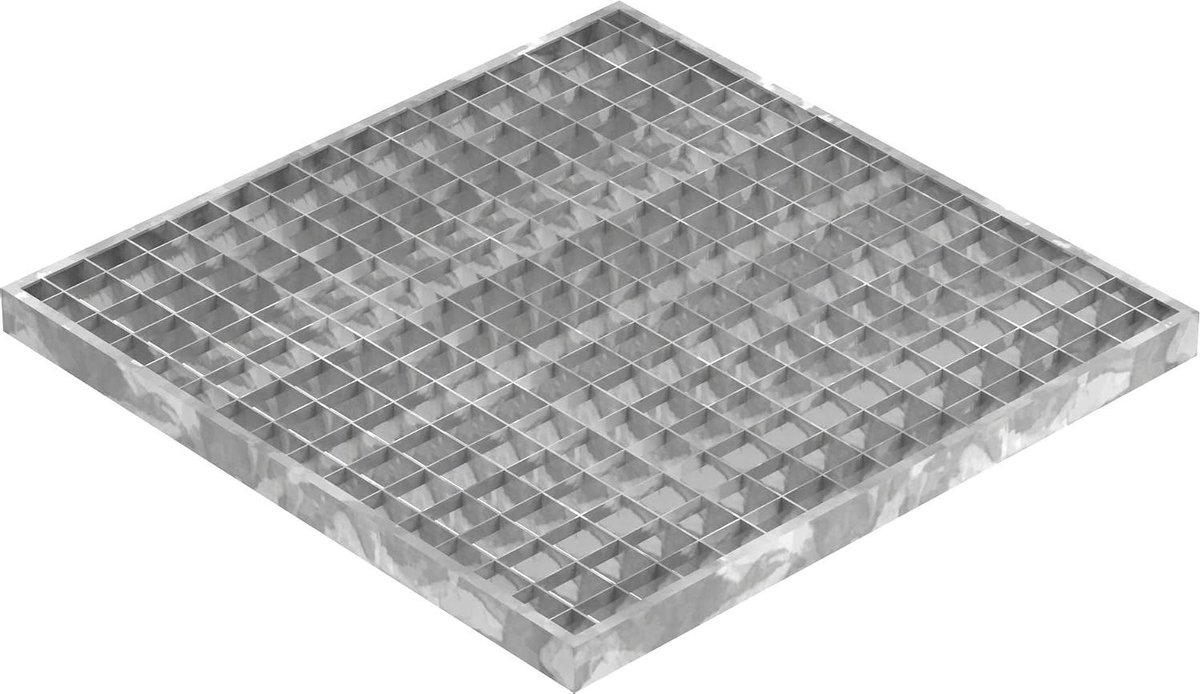 Garage rooster - Afwateringsrooster - Buitenafvoer - Thermisch verzinkt - 490 x 490 mm - Zilver