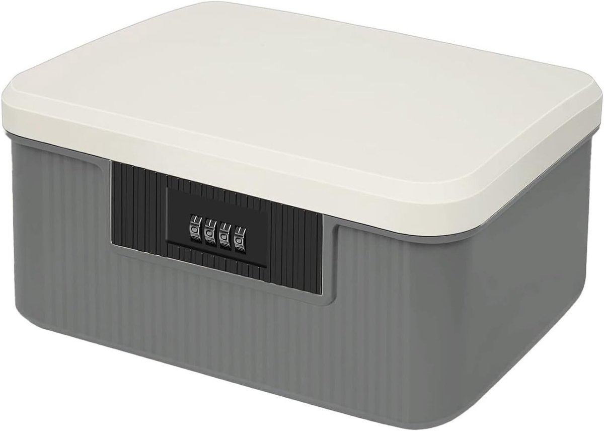 Afsluitbare medicijnbox met 2 etages, multifunctionele medicijnenopslag en organizer, huisapotheekdoos (grijs, 9 liter)